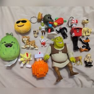 Lot Of 16 Boys Toys Bundle Lot Junk Drawer Shrek Sonic Minecraft Looney Tunes